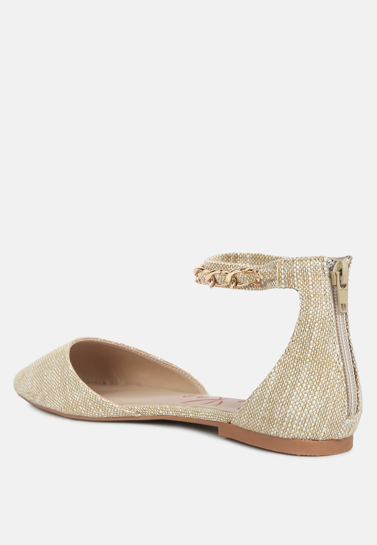 Buqisi Chain Embellished Flat Sandals - Tigbul's Variety Fashion Shop