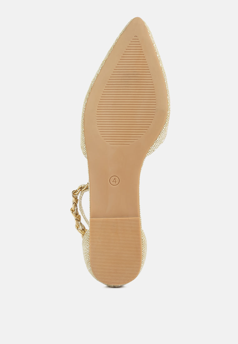 Buqisi Chain Embellished Flat Sandals - Tigbul's Variety Fashion Shop