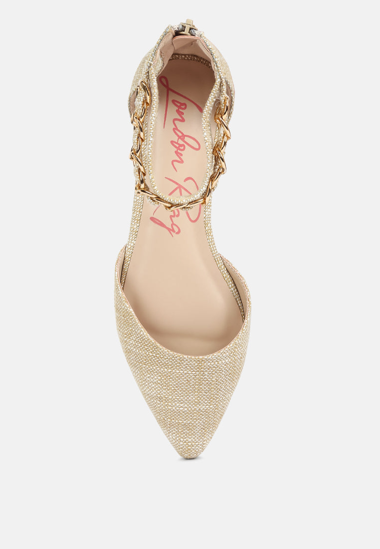 Buqisi Chain Embellished Flat Sandals - Tigbul's Variety Fashion Shop