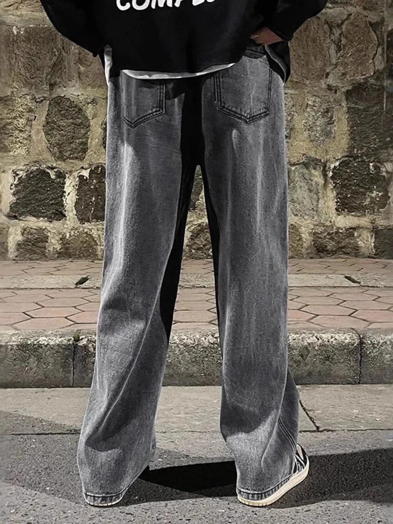 Men's Full Size Drawstring Wide Leg Jeans Plus Size - Tigbul's Variety Fashion Shop