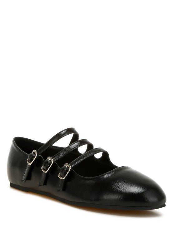 Macarina Triple Strap Mary Jane Ballerinas - Tigbul's Variety Fashion Shop