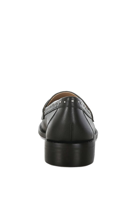 Raisa Stud Embellished Penny Loafers - Tigbul's Variety Fashion Shop