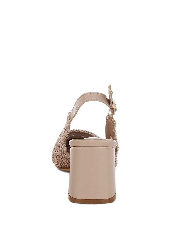 Tolina Woven Design Slingback Sandals - Tigbul's Variety Fashion Shop