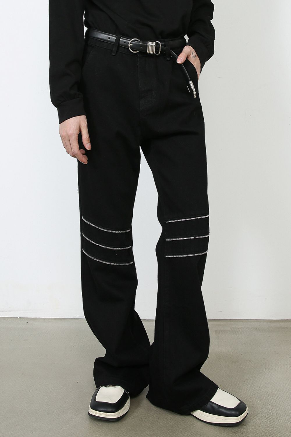 Men's Bootcut Black Jeans with Pockets - Tigbul's Variety Fashion Shop