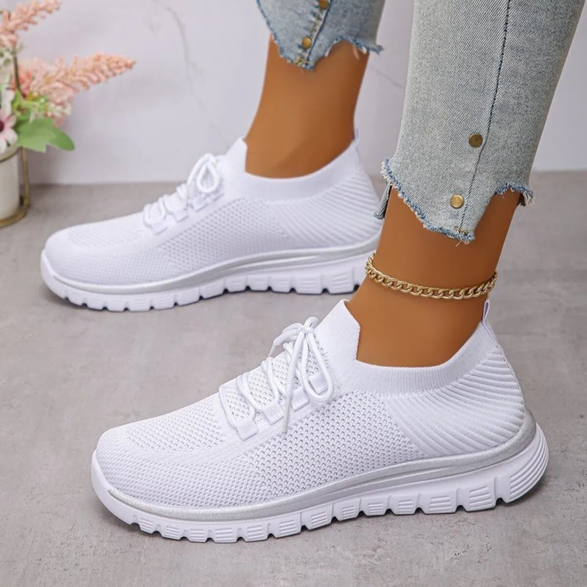 Breathable Mesh Lace Up Athletic - Tigbul's Variety Fashion Shop