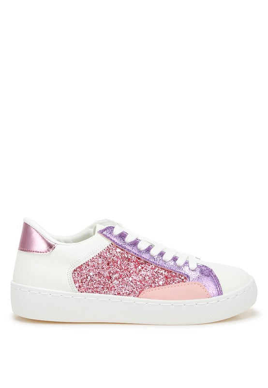 Cosmolight Glitter Faux Leather Sneakers - Tigbul's Variety Fashion Shop