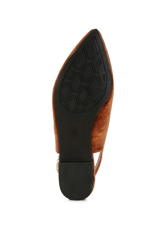 Dolan Velvet Slingback Flat Sandals - Tigbul's Variety Fashion Shop