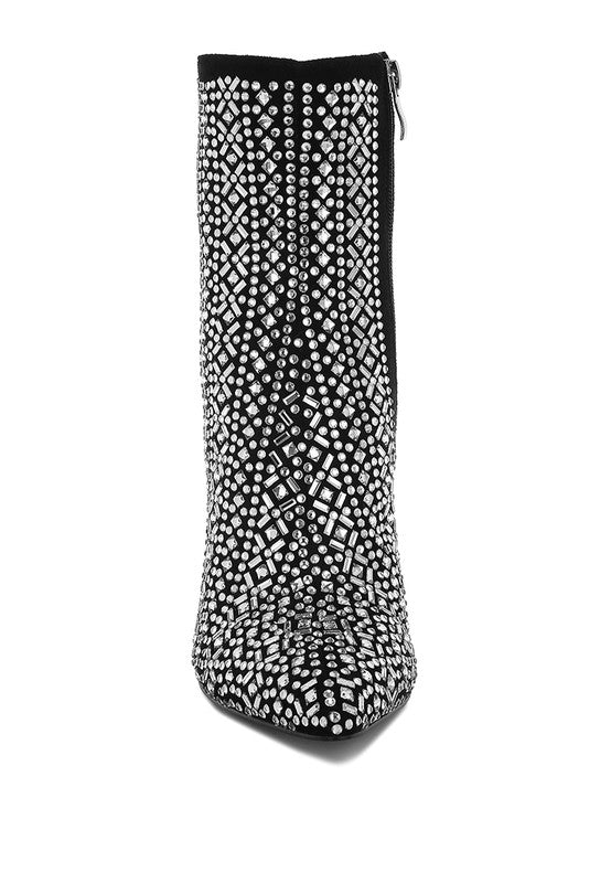 Gem Blaze Rhinestones Stiletto Boots - Tigbul's Variety Fashion Shop