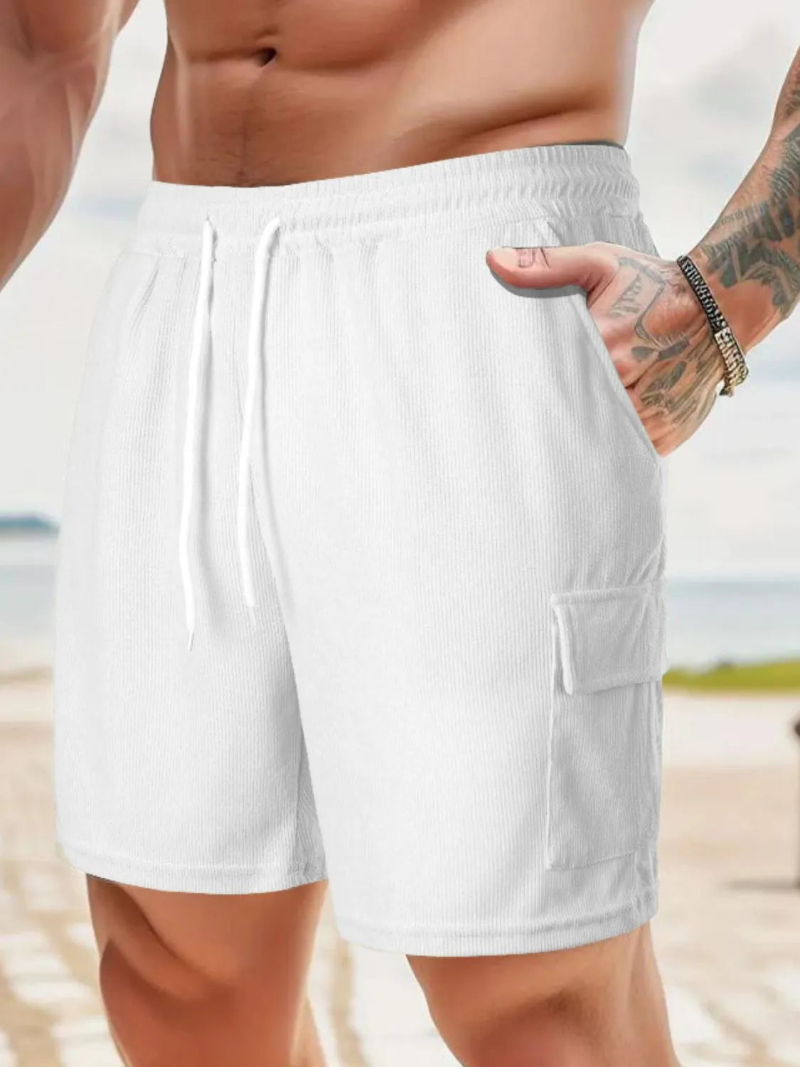Men's Drawstring Shorts with Pockets - Tigbul's Variety Fashion Shop