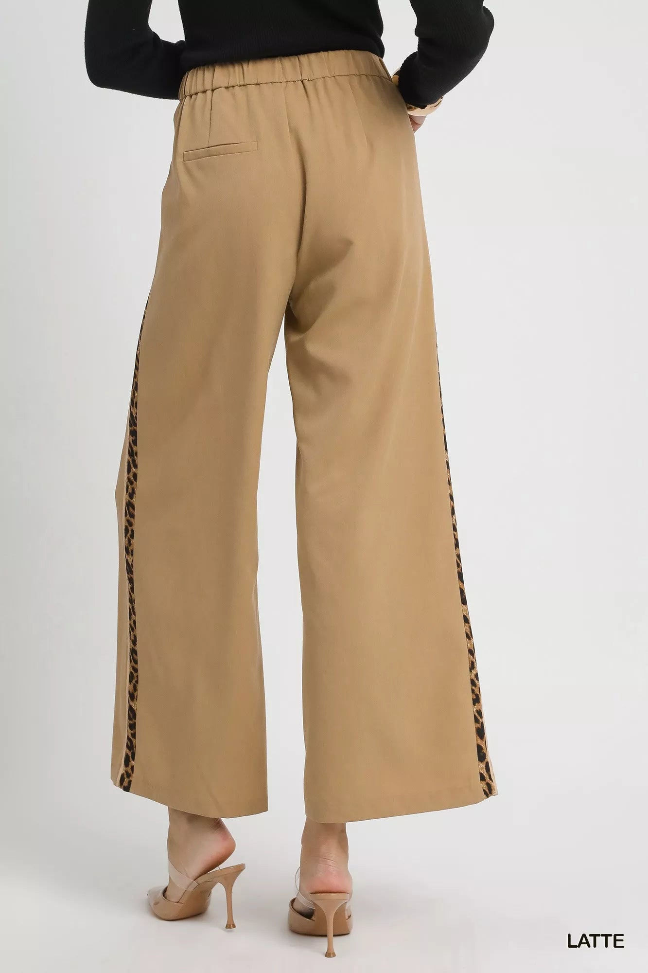 Umgee Front Pleated Wide-Leg Pants with Contrast Trim - Tigbul's Variety Fashion Shop