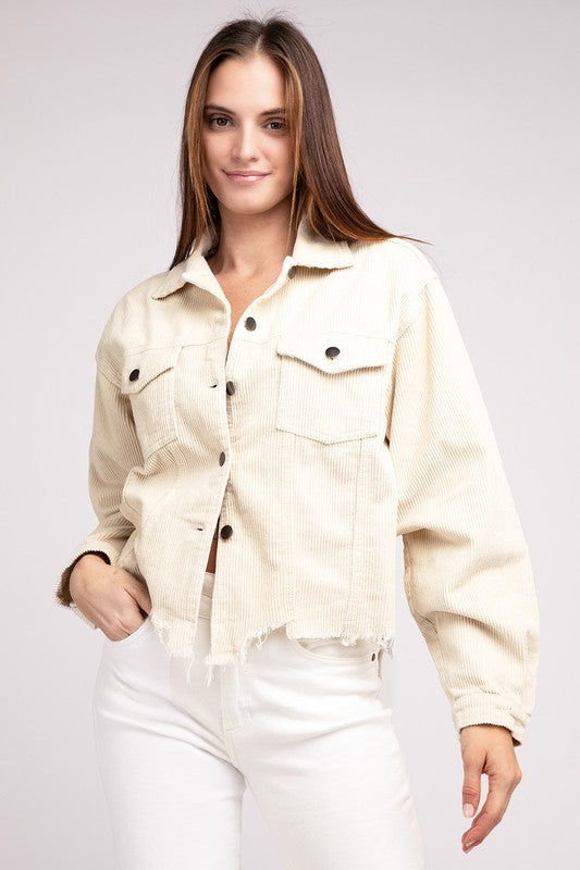 Oversized ribbed shacket - Tigbul's Variety Fashion Shop