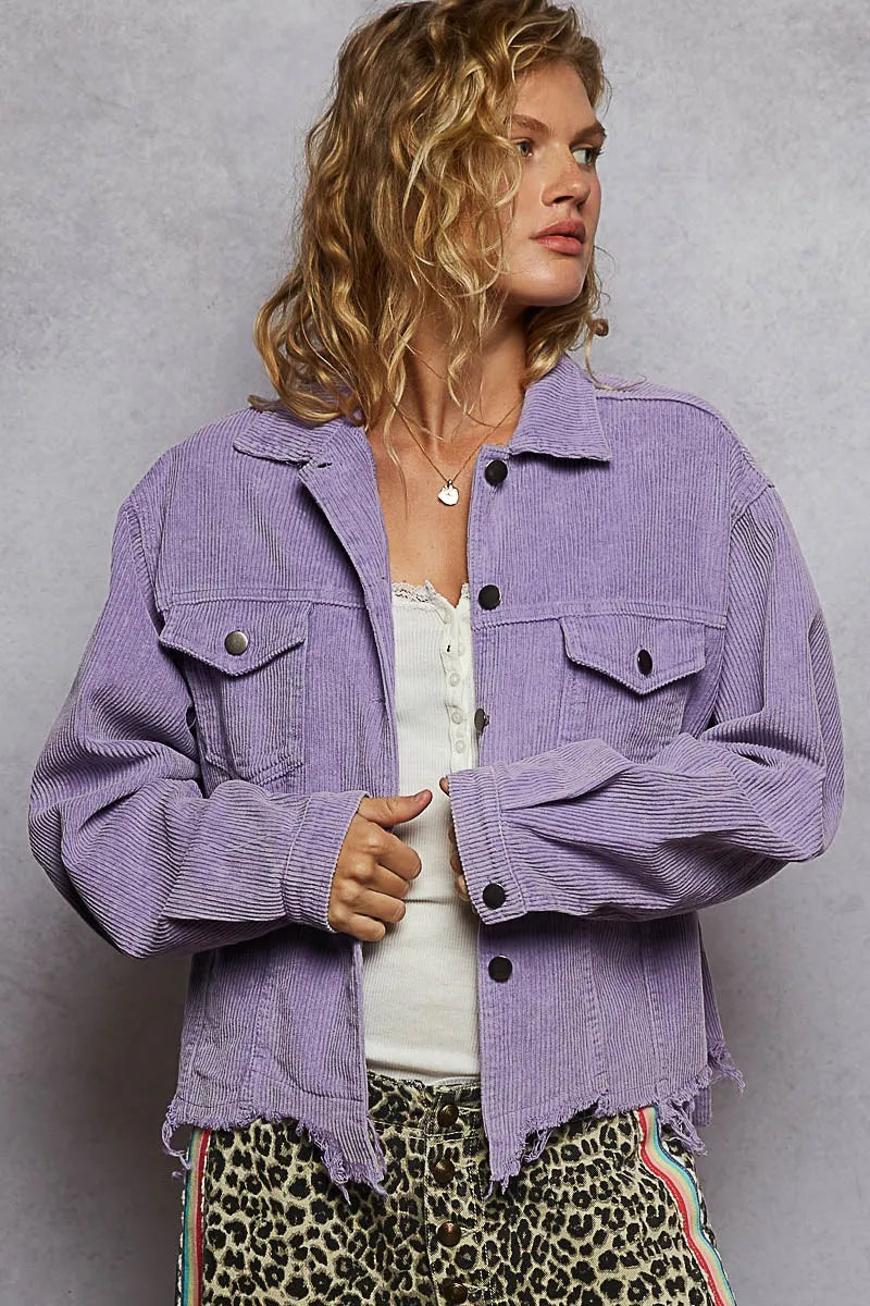 POL Button Down Corduroy Trucker Jacket - Tigbul's Variety Fashion Shop