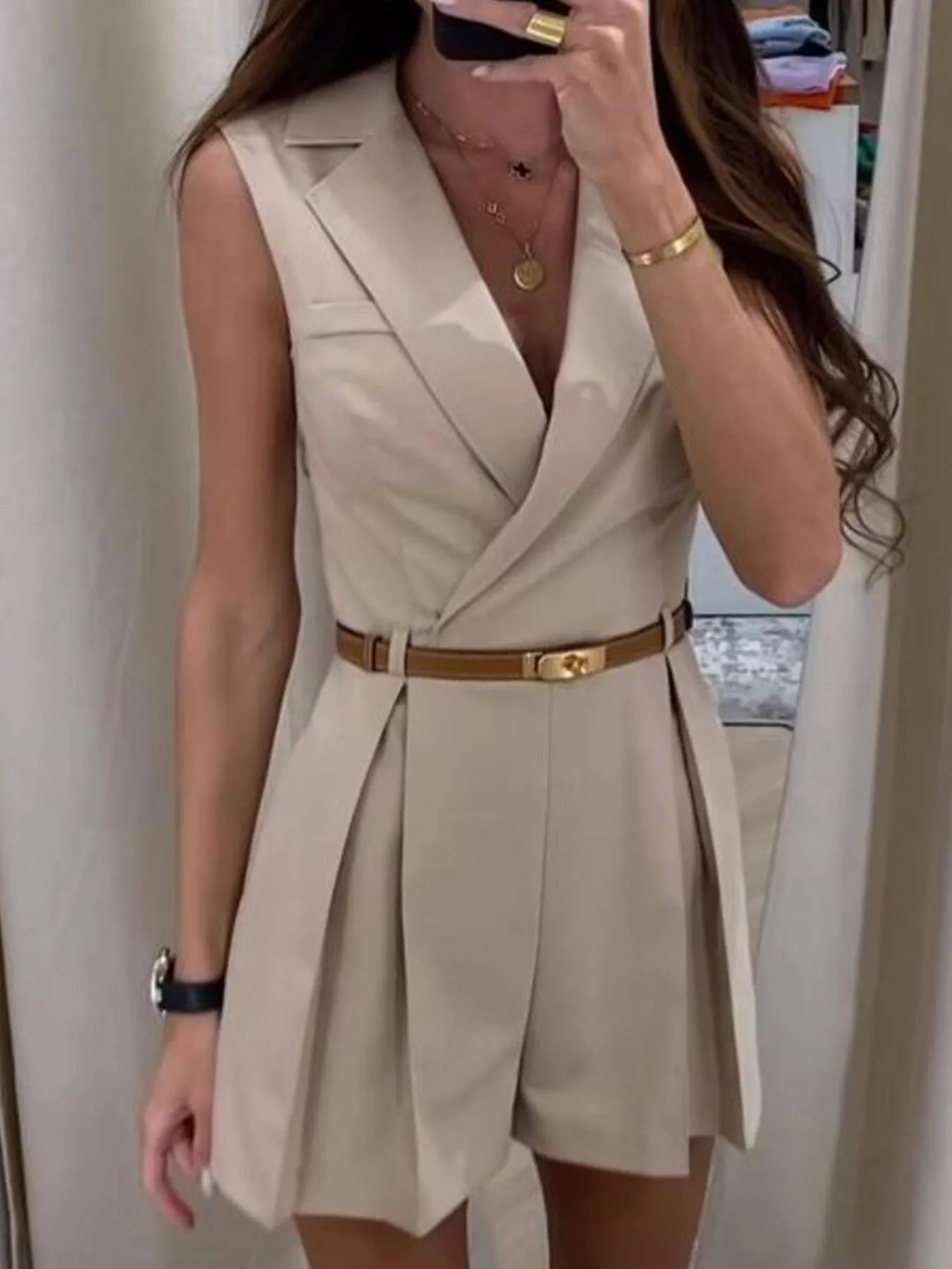 Solid Sleeveless Surplice Romper - Tigbul's Variety Fashion Shop