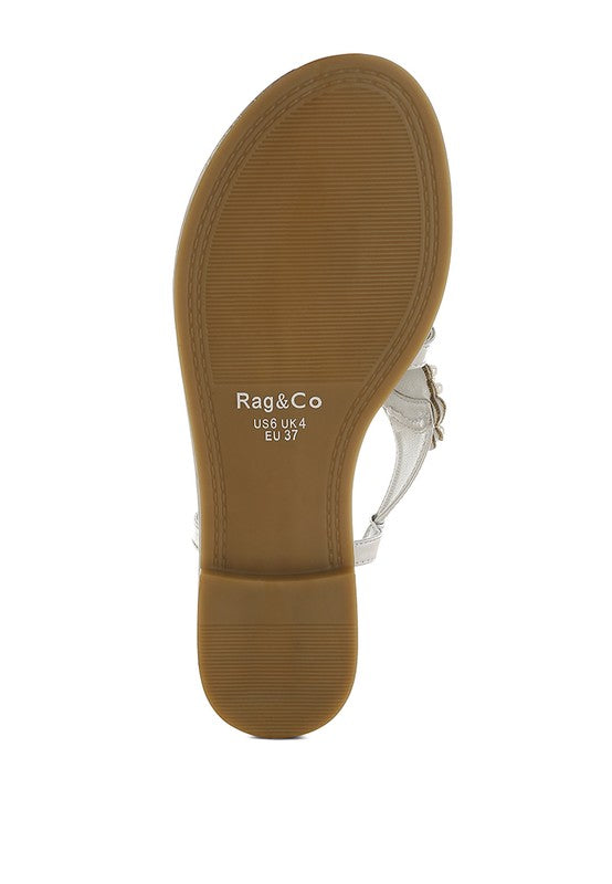 Opazie Metallic Pearl Embellished Flats - Tigbul's Variety Fashion Shop