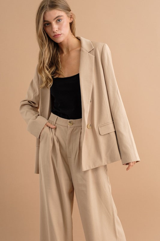 DOUBLE BUTTON BLAZER JACKET - Tigbul's Variety Fashion Shop