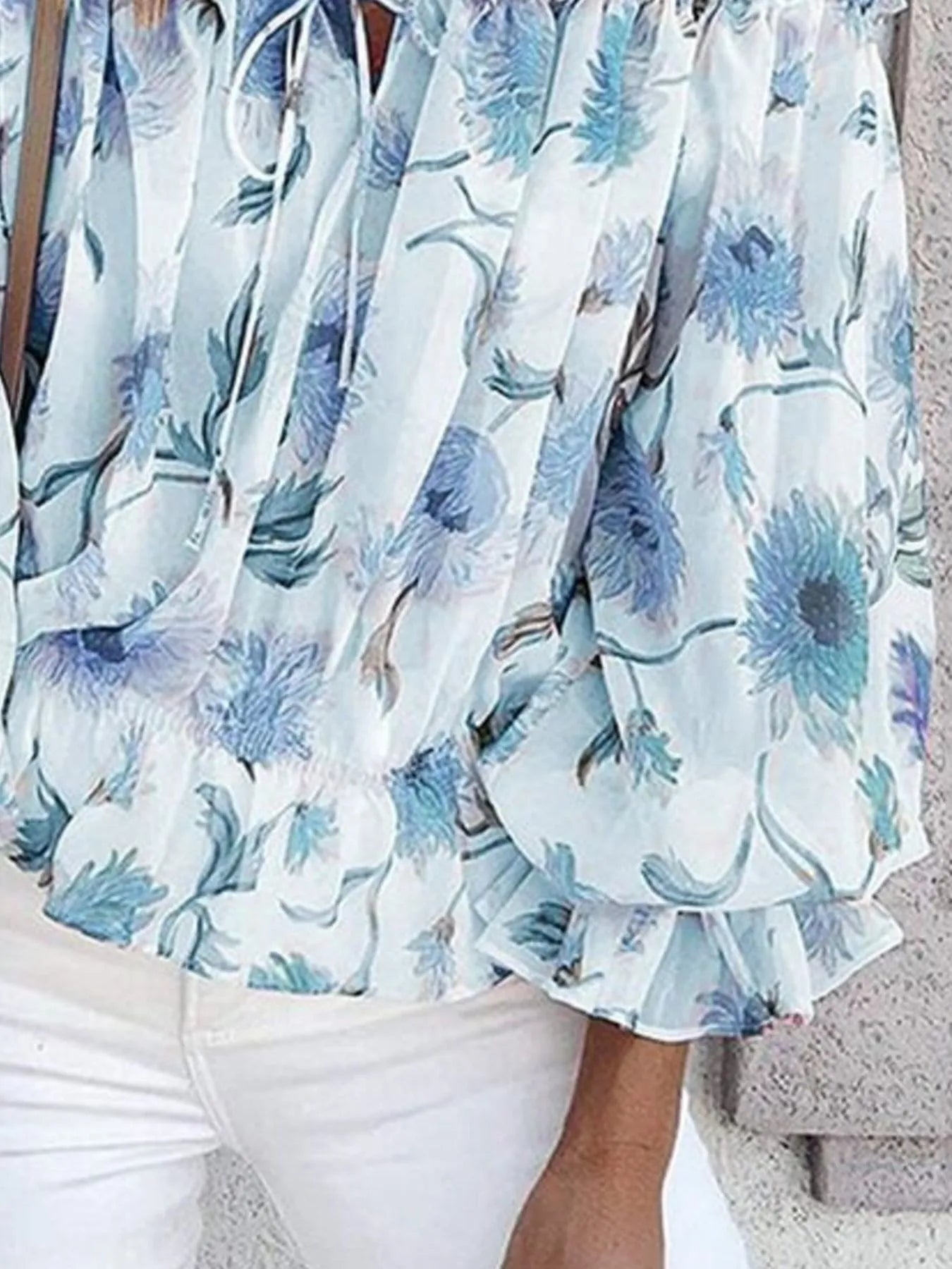 Off-Shoulder Floral Print Blouse - Tigbul's Variety Fashion Shop