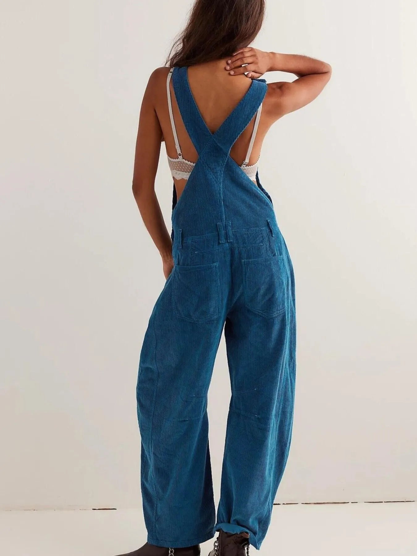Corduroy Wide-Leg Overall with Adjustable Straps - Tigbul's Variety Fashion Shop