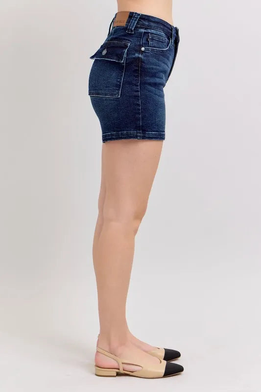 Judy Blue High Waist Back Flap Pocket Denim Shorts - Tigbul's Variety Fashion Shop