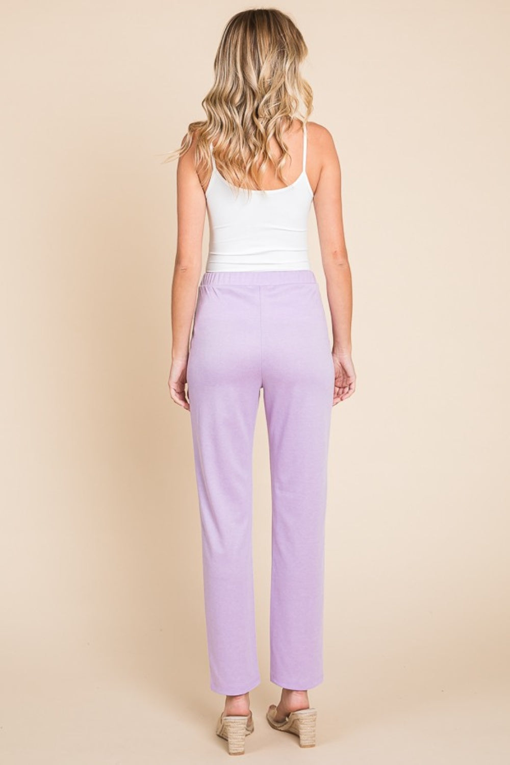 Lilac Pin Tuck Detail Slim Pants - Tigbul's Variety Fashion Shop