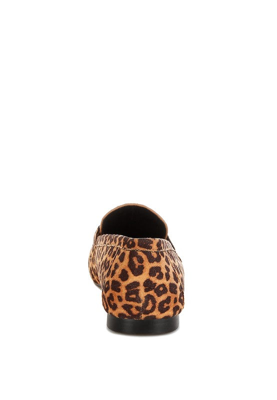 Meopa Horsebit Studs Leopard Print Loafers - Tigbul's Variety Fashion Shop