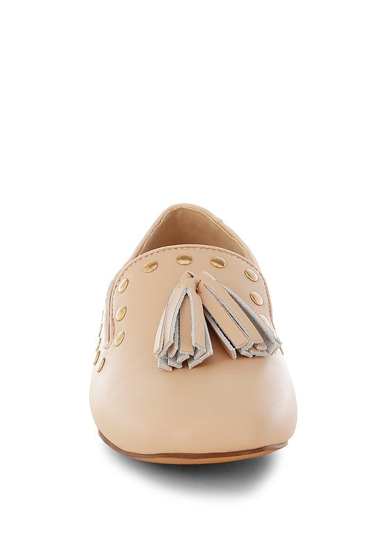 Philoha Studs & Tassels Detail Flat Loafers - Tigbul's Variety Fashion Shop