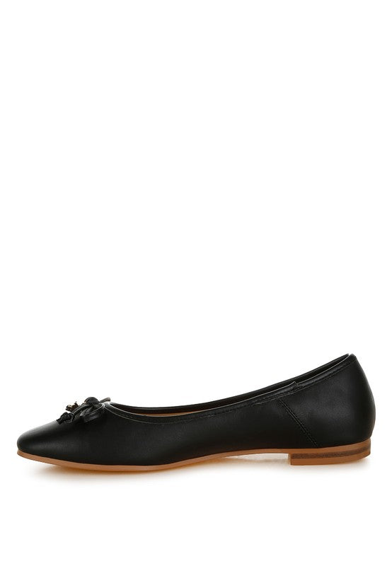 Enchanted Faux Leather Casual Ballerinas - Tigbul's Variety Fashion Shop