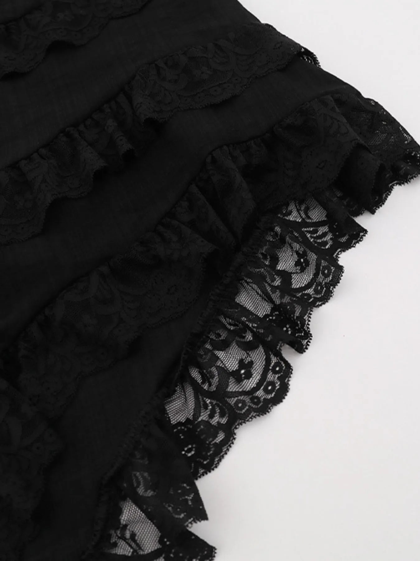 Asymmetrical Lace Ruffle Skirt - Tigbul's Variety Fashion Shop