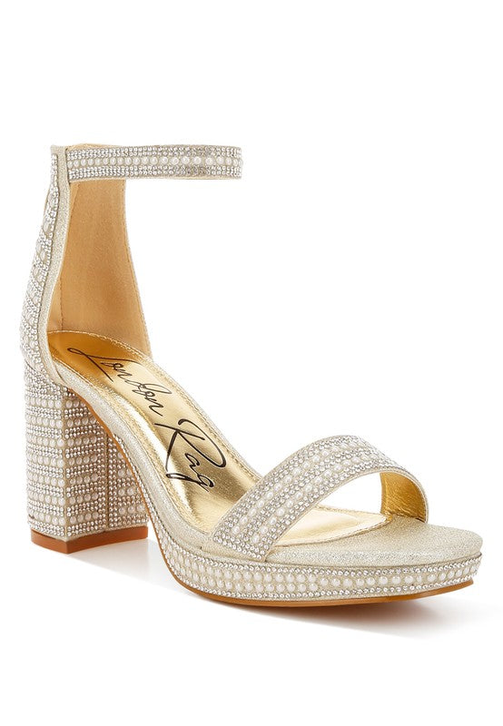 Mejuri Rhinestones And Pearl Embellished Sandals - Tigbul's Variety Fashion Shop
