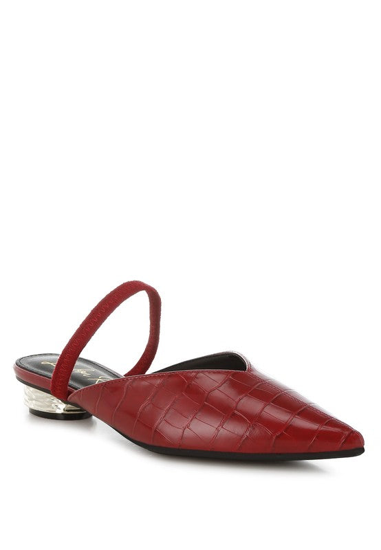 Renata Fantasy Heel Croco Mules - Tigbul's Variety Fashion Shop
