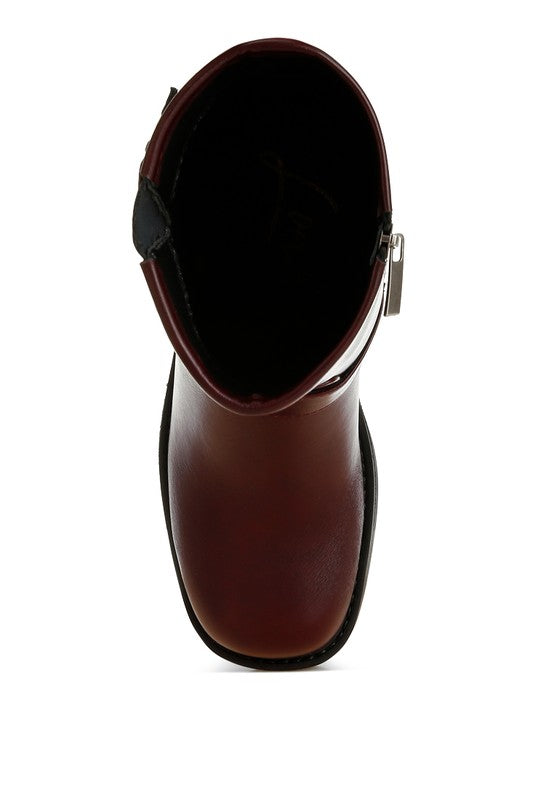 Caribou Harness Detail Biker Boots - Tigbul's Variety Fashion Shop