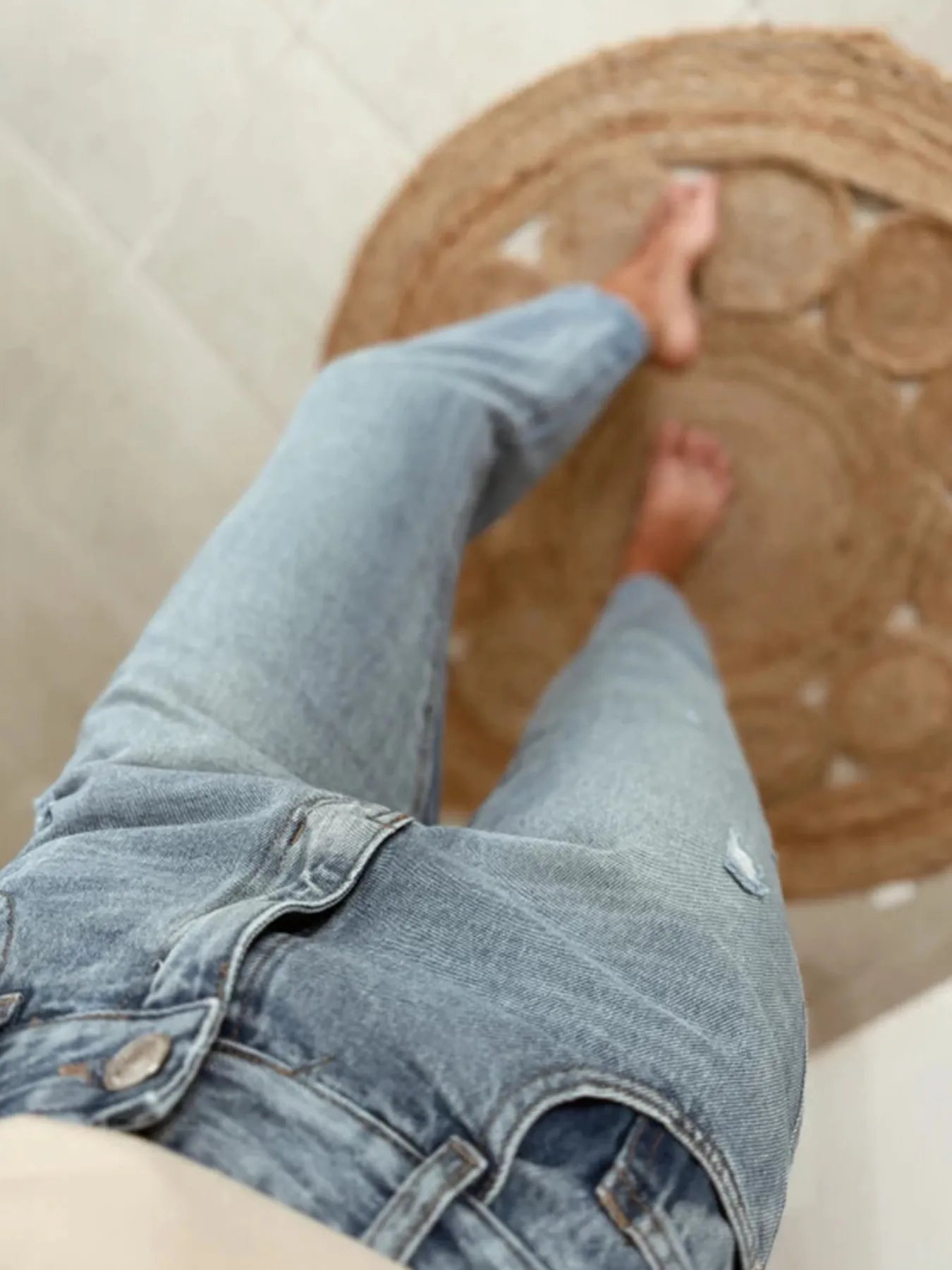 Distressed Ankle-length Straight Jeans - Tigbul's Variety Fashion Shop