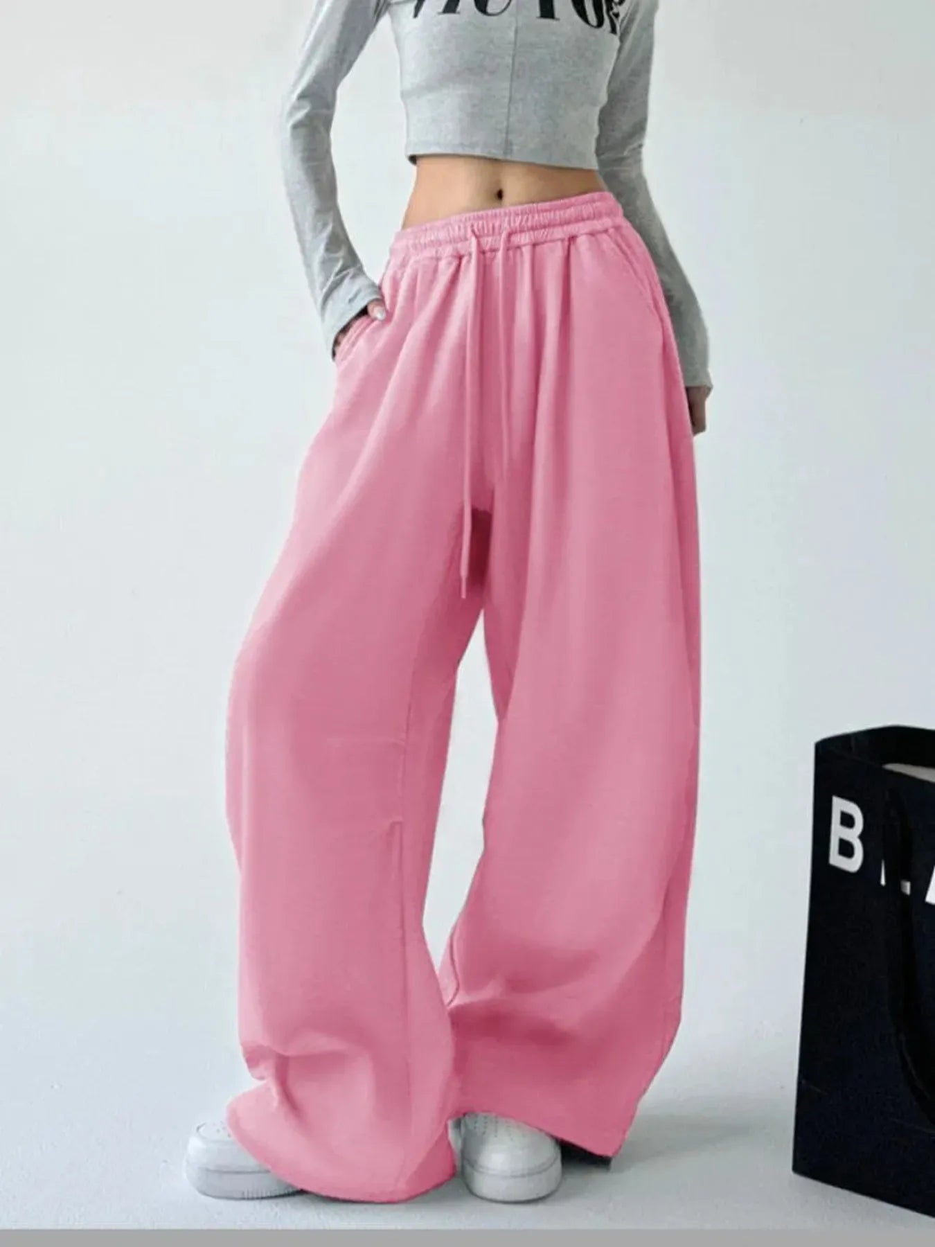Oversized Wide Leg Drawstring Pants - Tigbul's Variety Fashion Shop