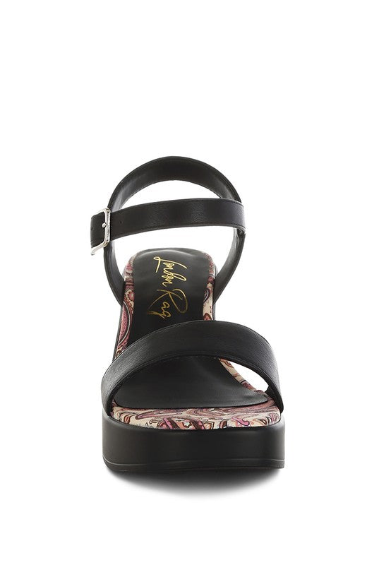 Kolata Faux Leather Pin Buckle Platform Heels - Tigbul's Variety Fashion Shop