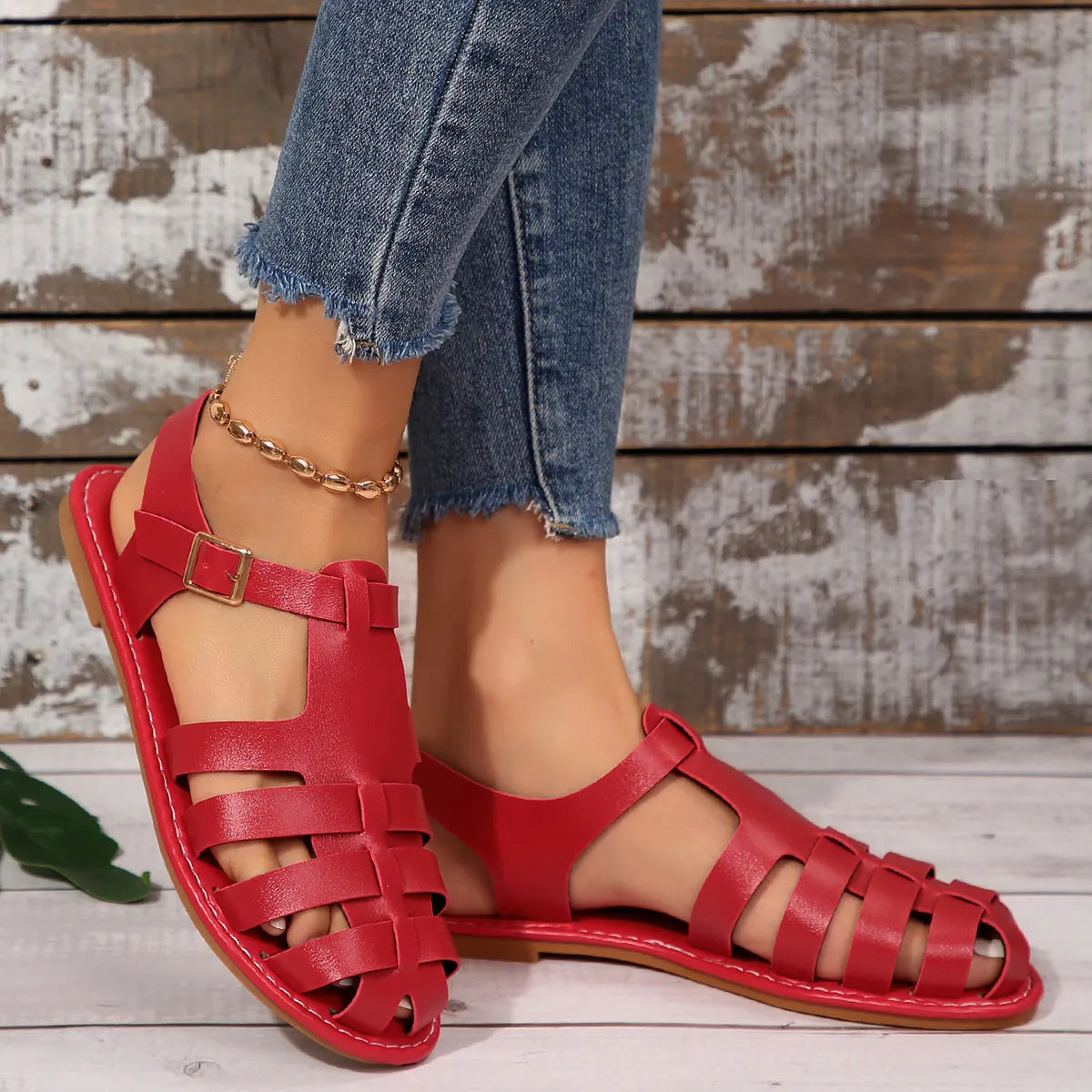 Women's Round Toe Flats Sandals - Tigbul's Variety Fashion Shop