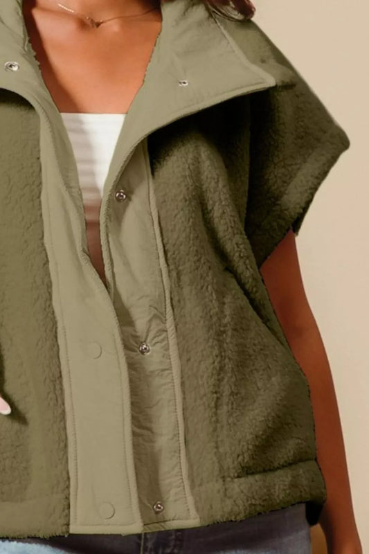 SO ME Over Sized Soft Sherpa Fur Sleeveless Vest Jacket - Tigbul's Variety Fashion Shop