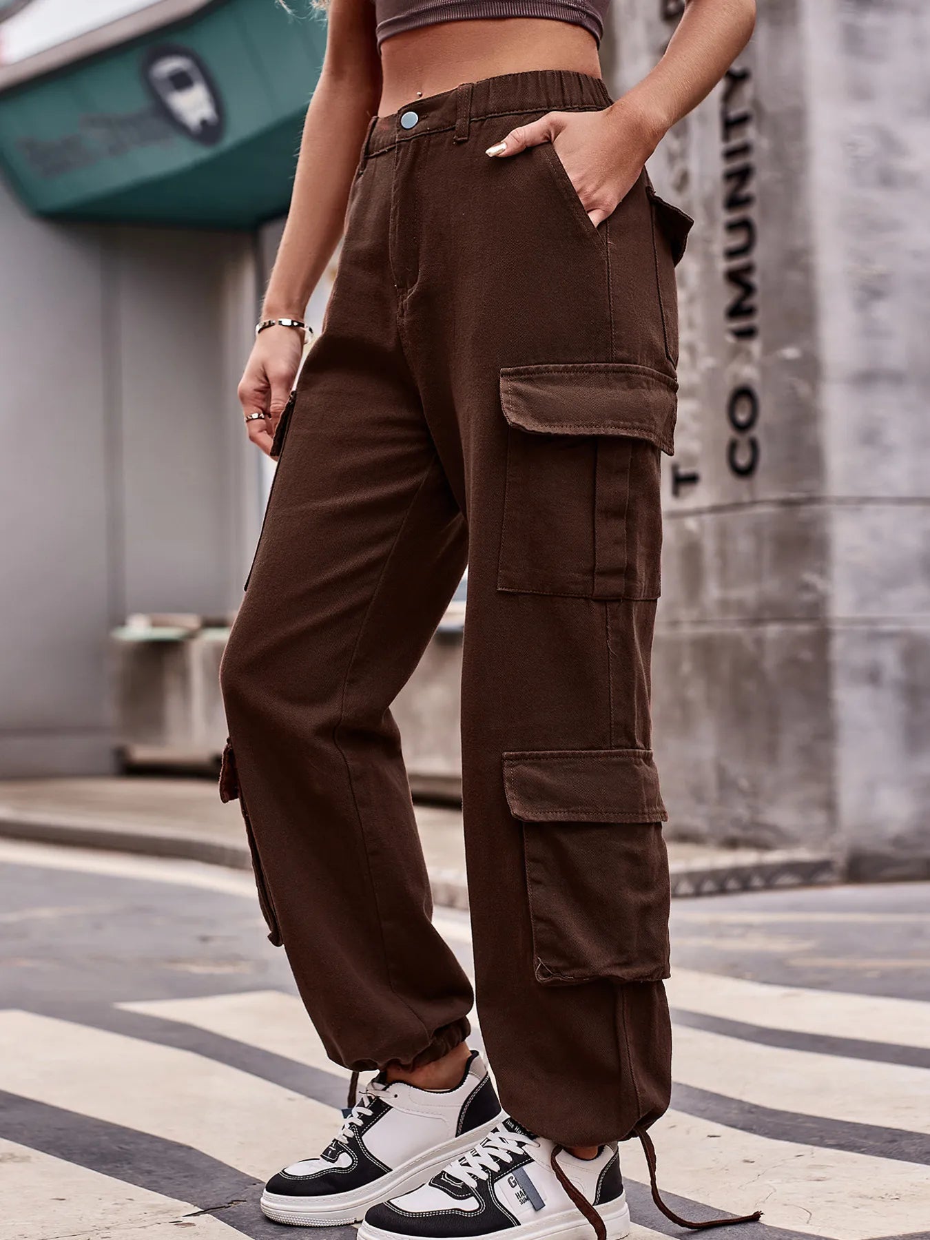 Casual Wide Leg Cargo Jeans - Tigbul's Variety Fashion Shop