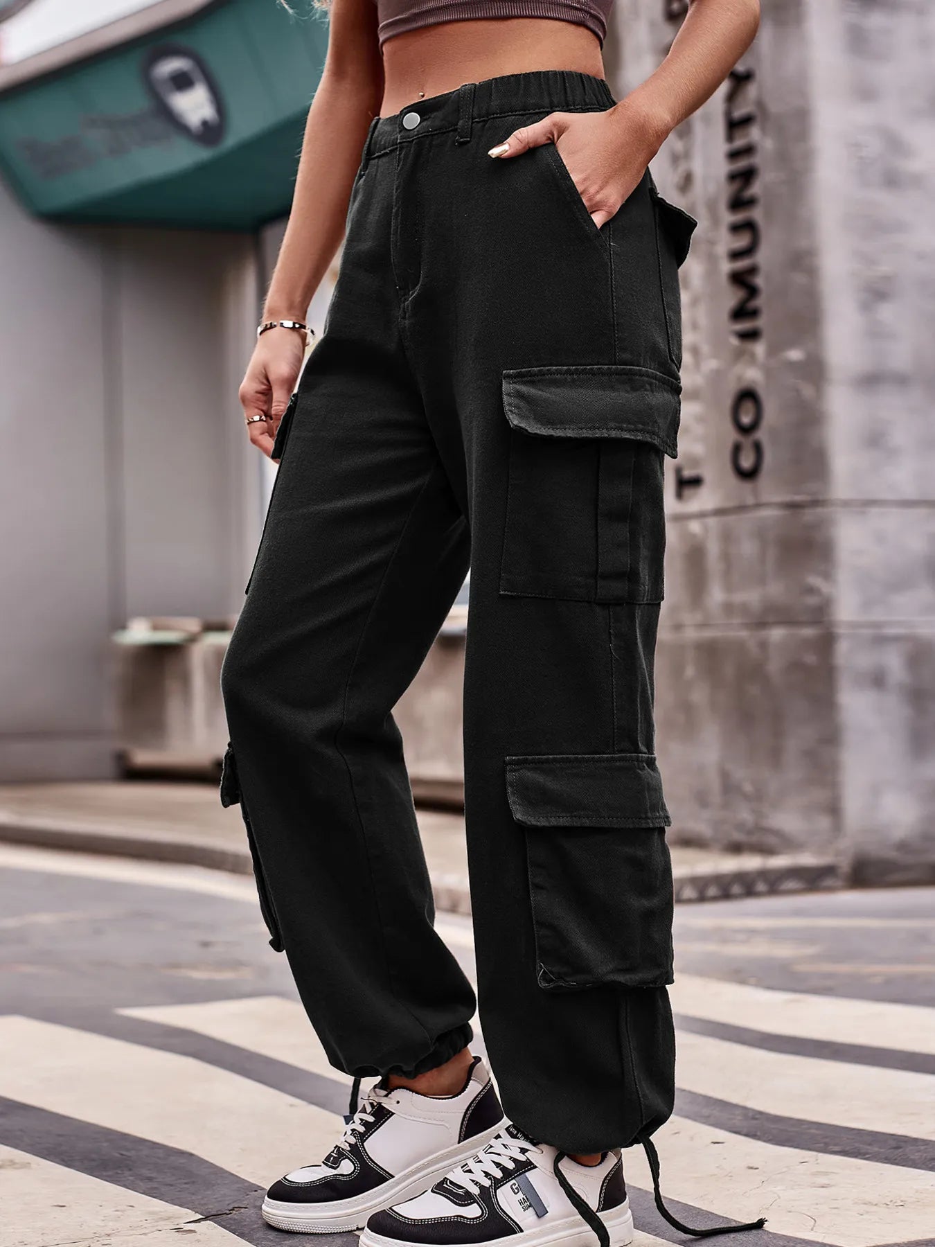 Casual Wide Leg Cargo Jeans - Tigbul's Variety Fashion Shop