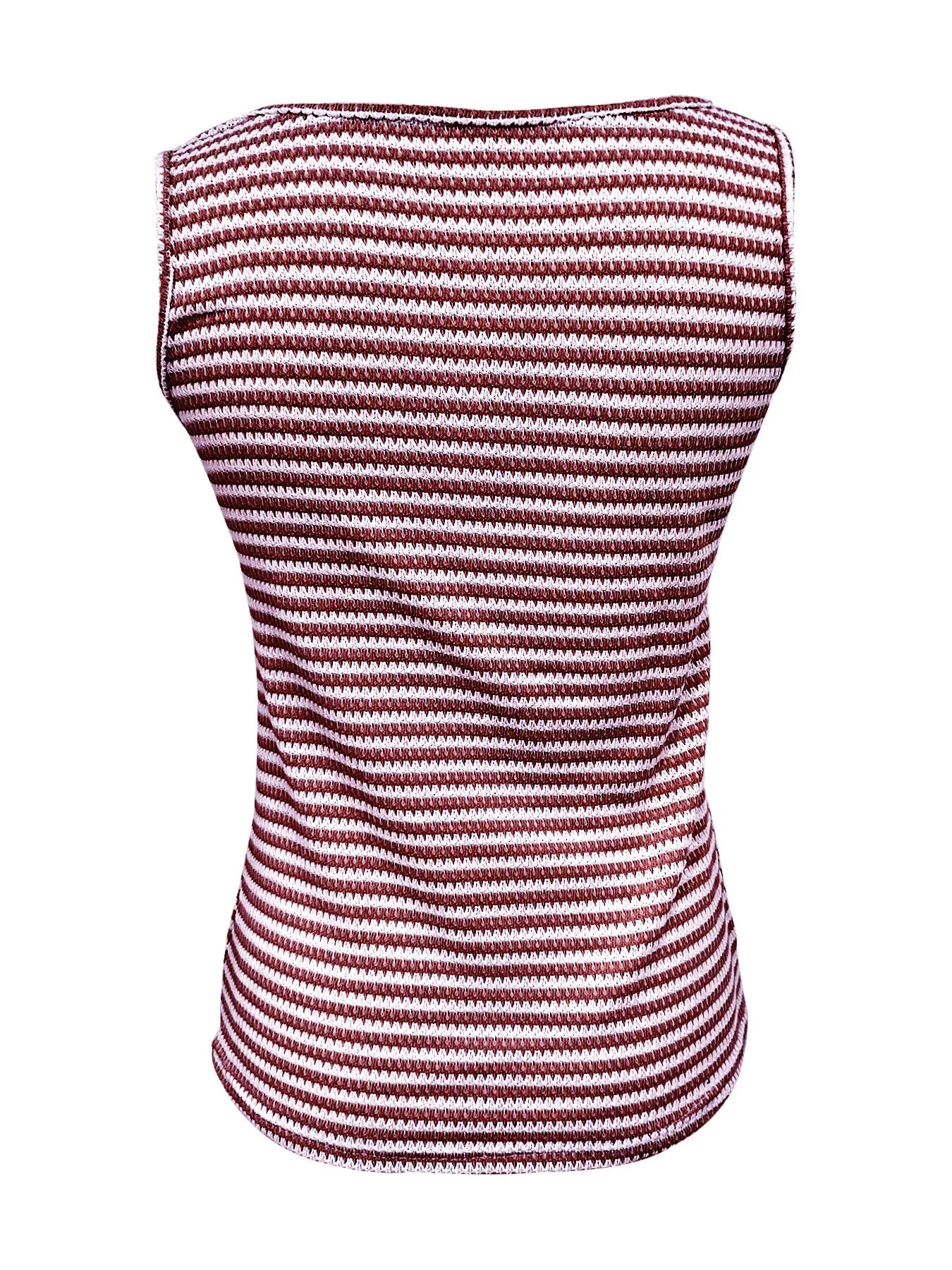 Striped Button Front Knit Tank Top - Tigbul's Variety Fashion Shop