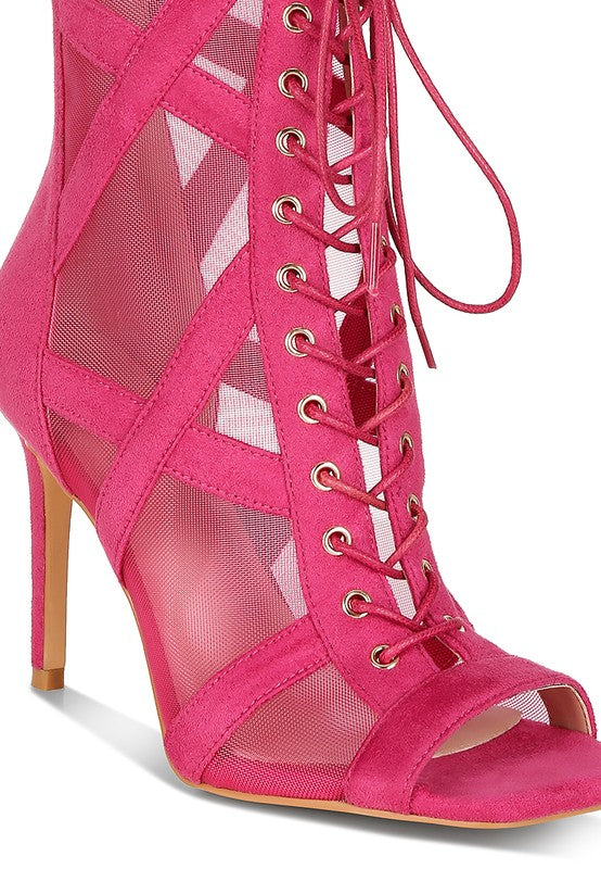 Anarki Mesh Lace-Up Ankle Boots - Tigbul's Variety Fashion Shop