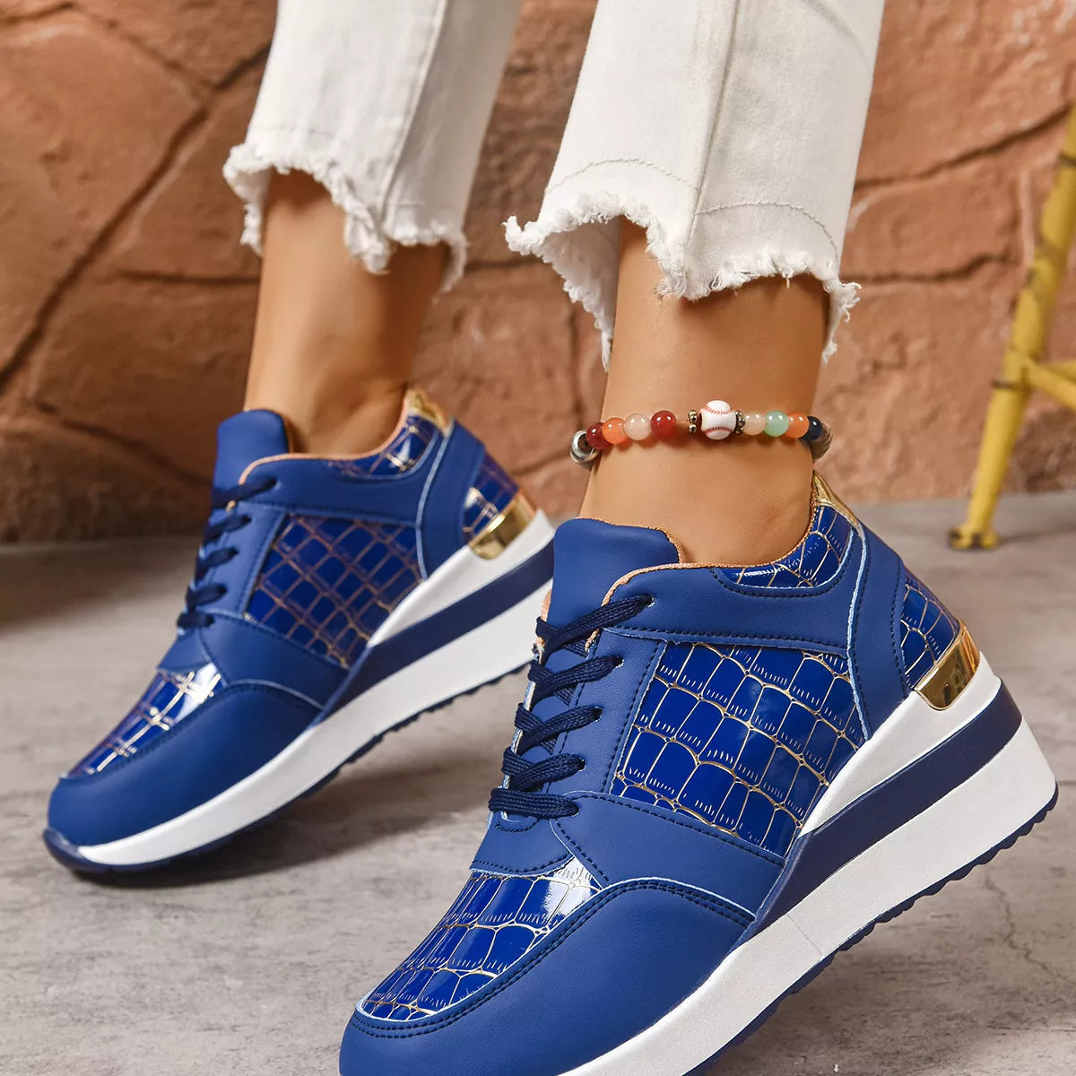 Lace Up Round Toe Sneakers - Tigbul's Variety Fashion Shop