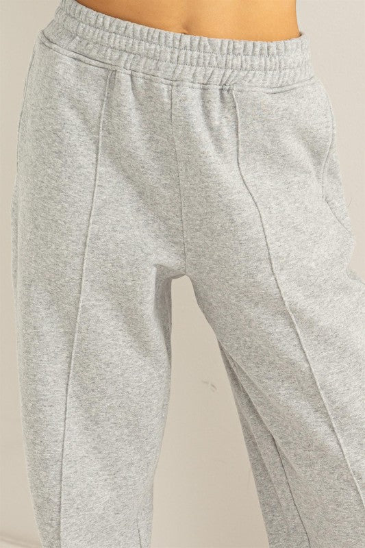 High-Waisted Pintuck Sweatpants - Tigbuls Variety Fashion
