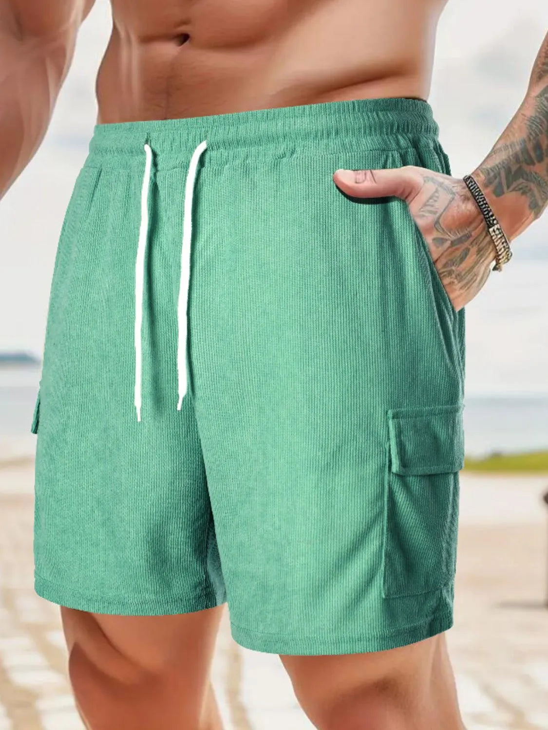 Men's Drawstring Shorts with Pockets - Tigbul's Variety Fashion Shop