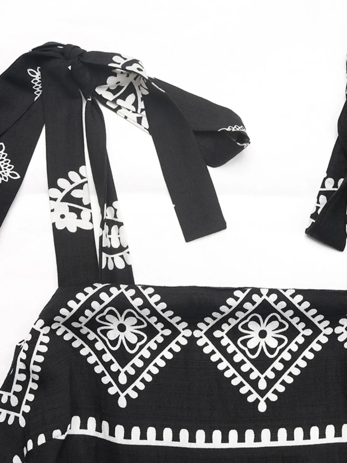 Black Printed Square Neck Maxi Cami Dress - Tigbul's Variety Fashion Shop