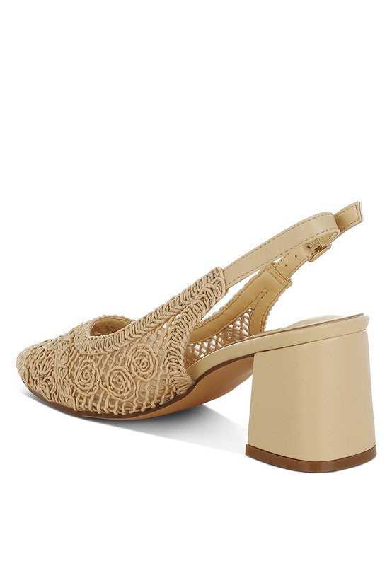 Tolina Woven Design Slingback Sandals - Tigbul's Variety Fashion Shop