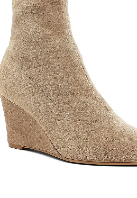 Yara Microfiber Wedge Sock Boots - Tigbul's Variety Fashion Shop