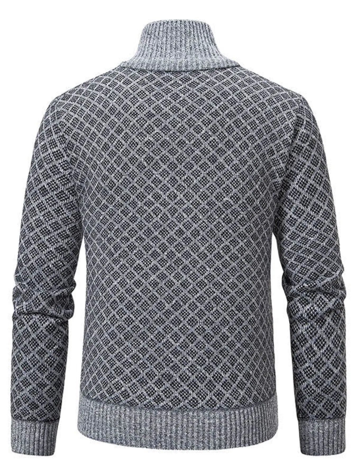 Men's Plus Size Zip-Up Knit Cardigan - Tigbul's Variety Fashion Shop