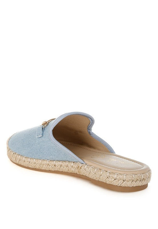 Midori Denim Slip-On Mules - Tigbul's Variety Fashion Shop