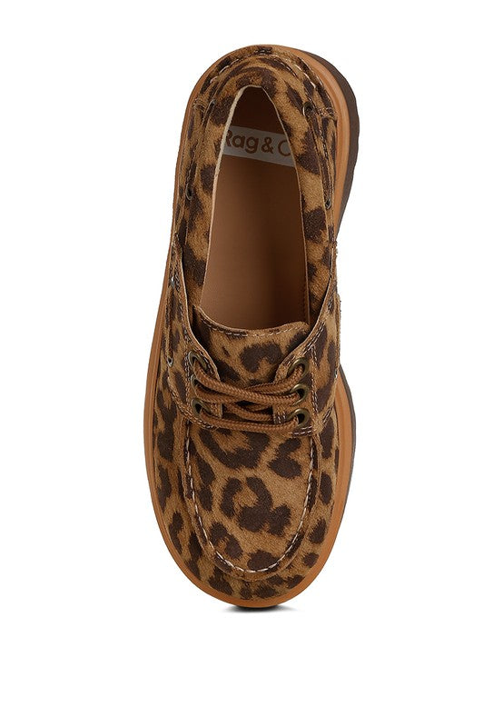 Onglur Leopard Print Suede Oxford Loafers - Tigbul's Variety Fashion Shop