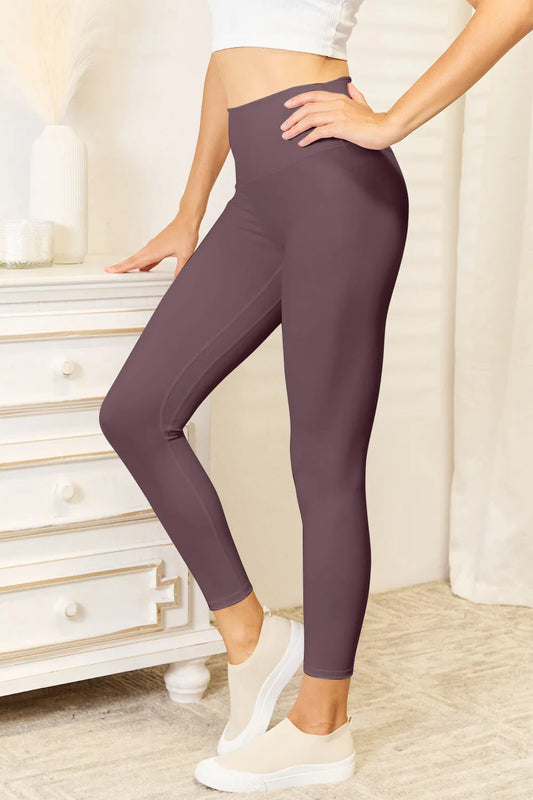 Double Take Wide Waistband Sports Leggings - Tigbul's Variety Fashion Shop