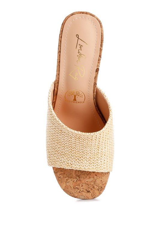 Addie Raffia Slip On Sandals - Tigbul's Variety Fashion Shop